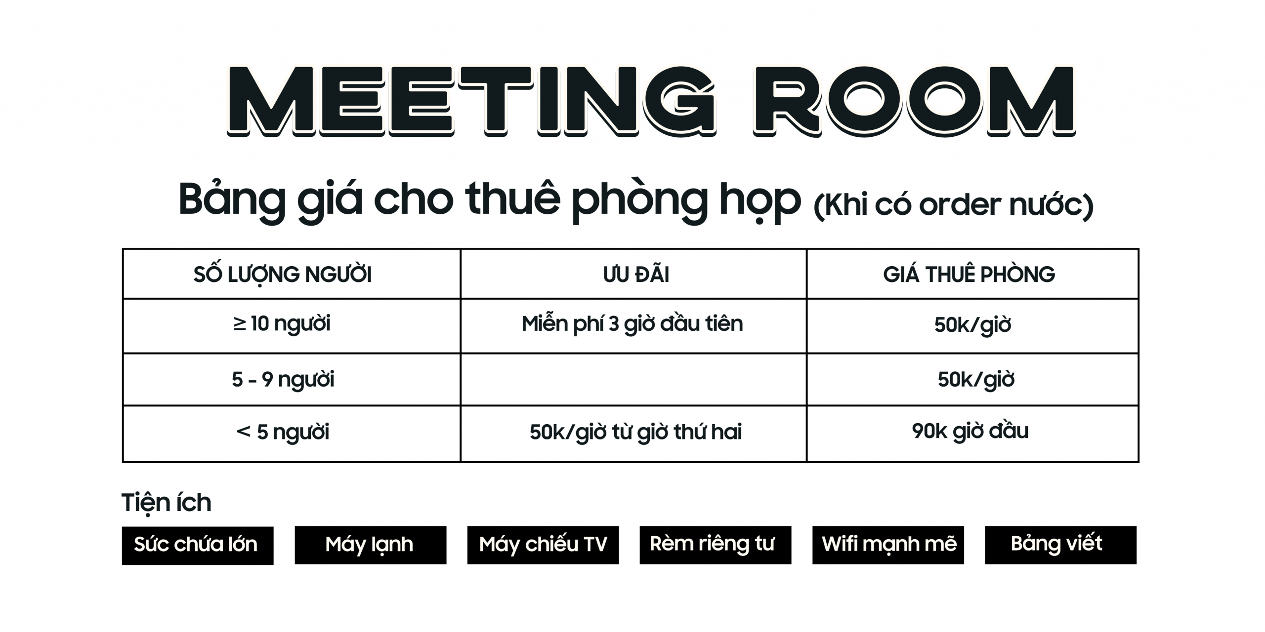 Bảng giá thuê phòng