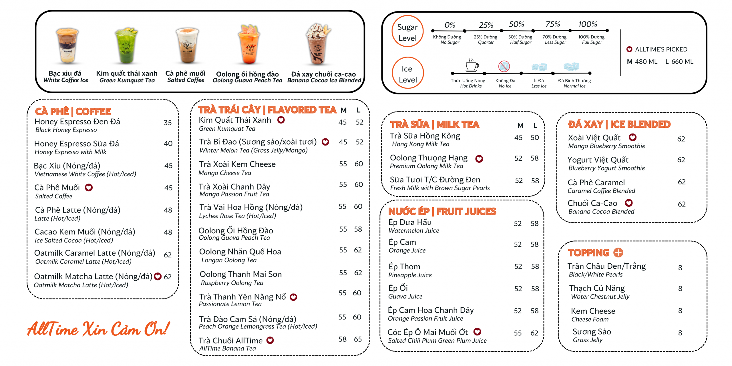 Menu đa dạng!