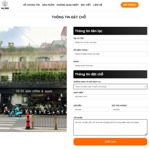 Hướng dẫn đặt phòng họp online tại AllTime Coffee